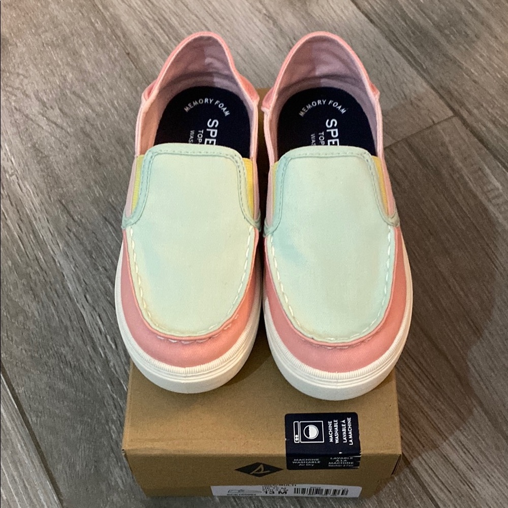 Sperry Kids Salty Memory Foam Slip-On Shoes - Pastel